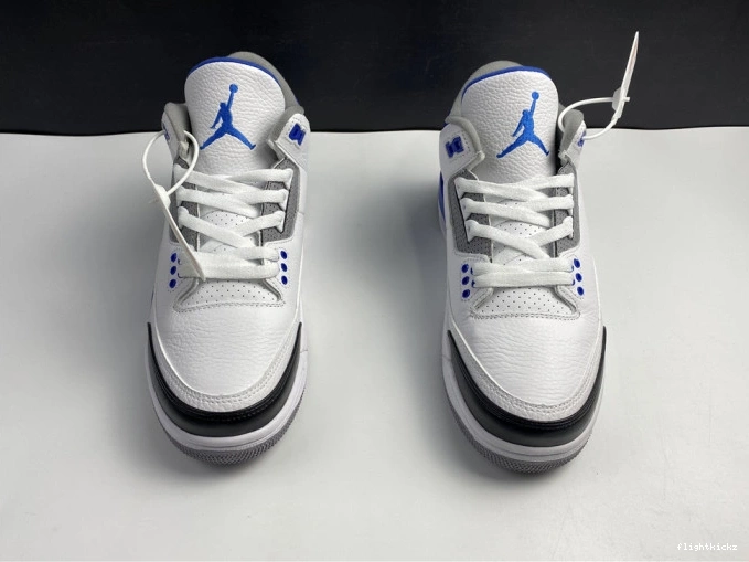 3 CT8532-040 Retro Air Blue Jordan White 1001